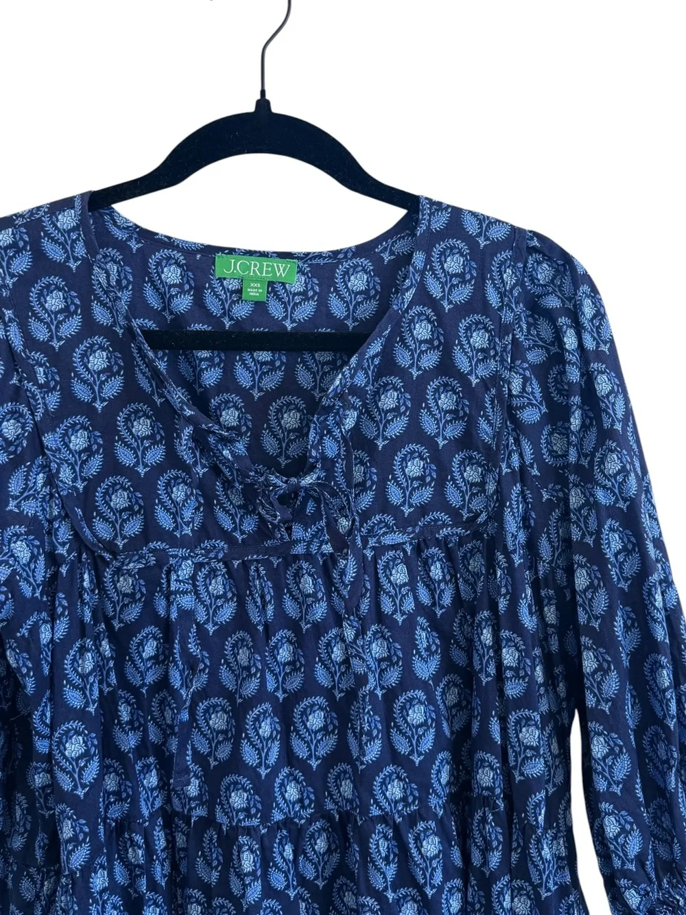 J. Crew Cotton voile cover-up mini dress in navy bouquet block print